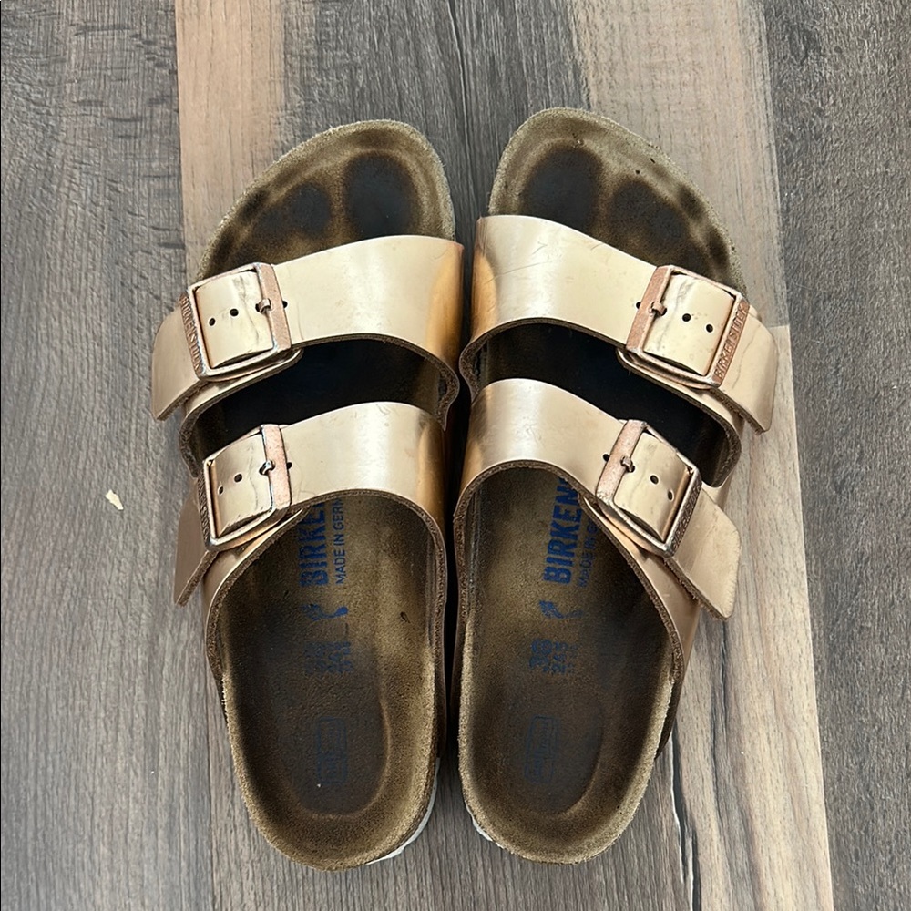 Birkenstock Rose Gold Arizona Style Sandals